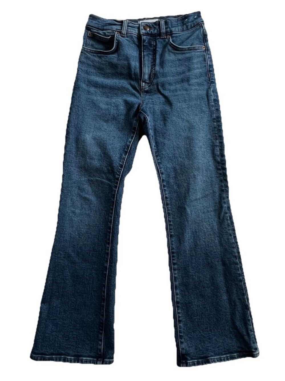 Madewell The Vintage Flare Crop Jean Womens 25 High Rise Stretch Denim Retro